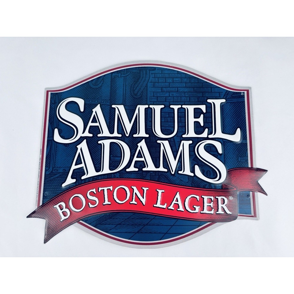 "Samuel Adams " Boston Lager Beer Embossed Metal Beer Sign - Man Cave Bar Decor